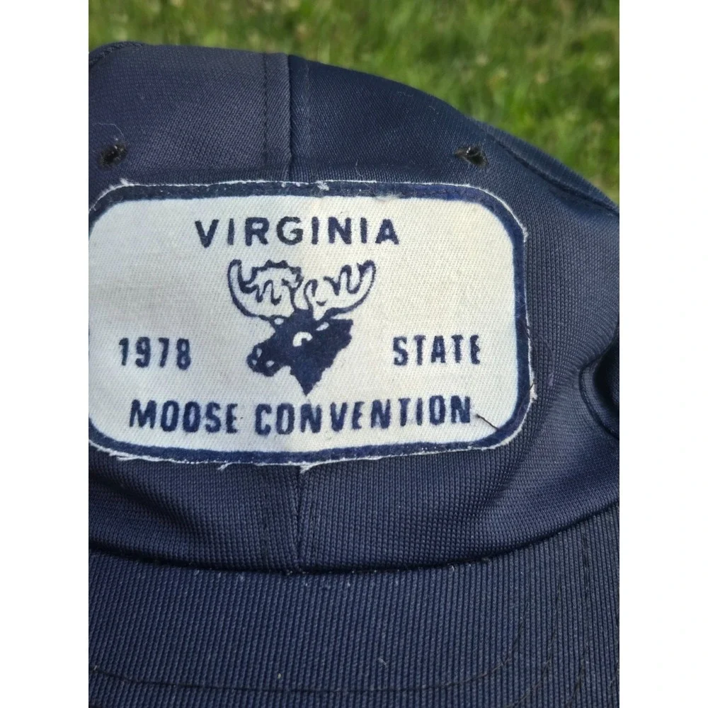 Virginia Moose Convention Trucker Hat Cap Patch Snapback Retro Blue Hipster
